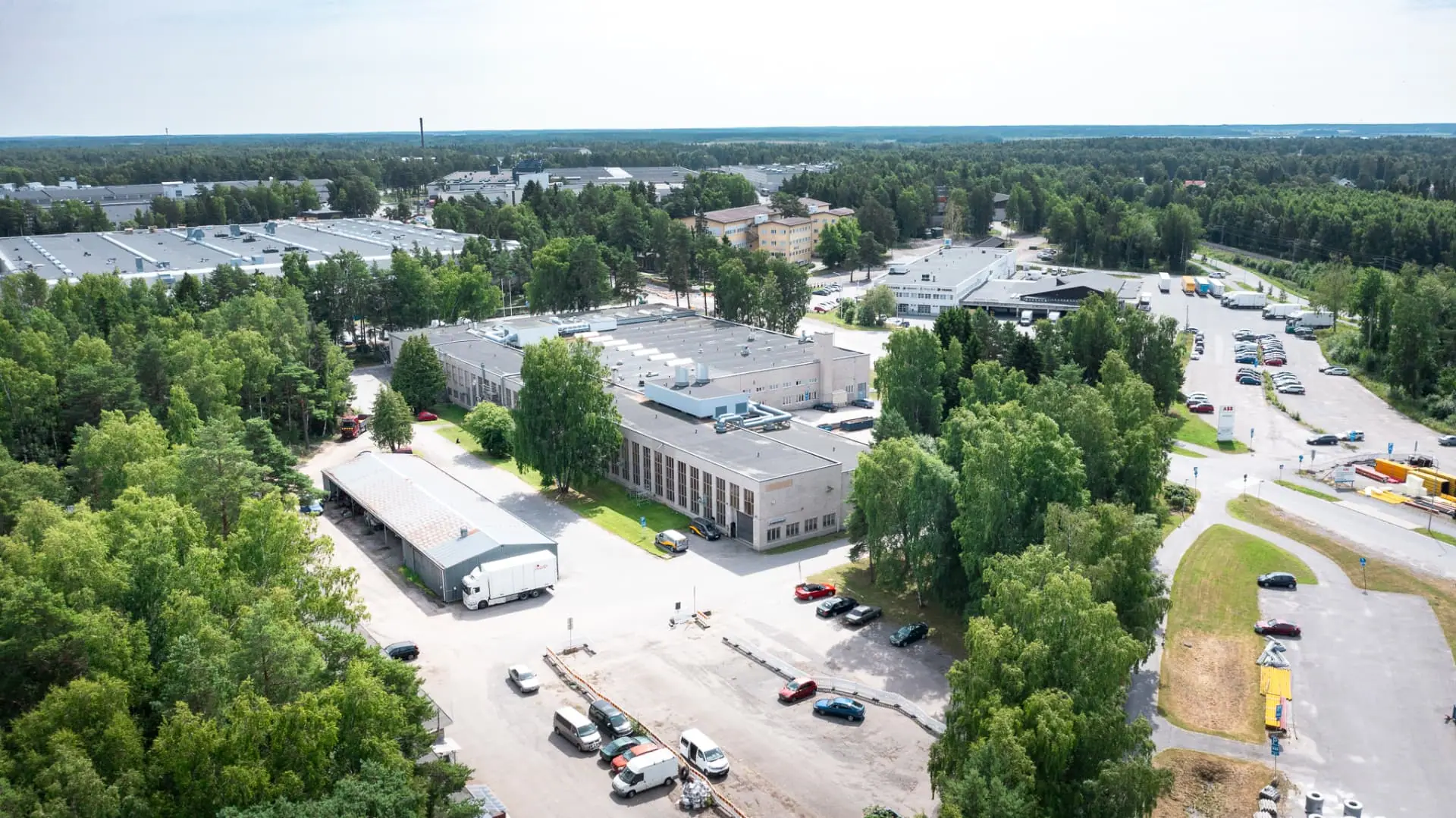 Flygbild över Strömberg Park i Vasa