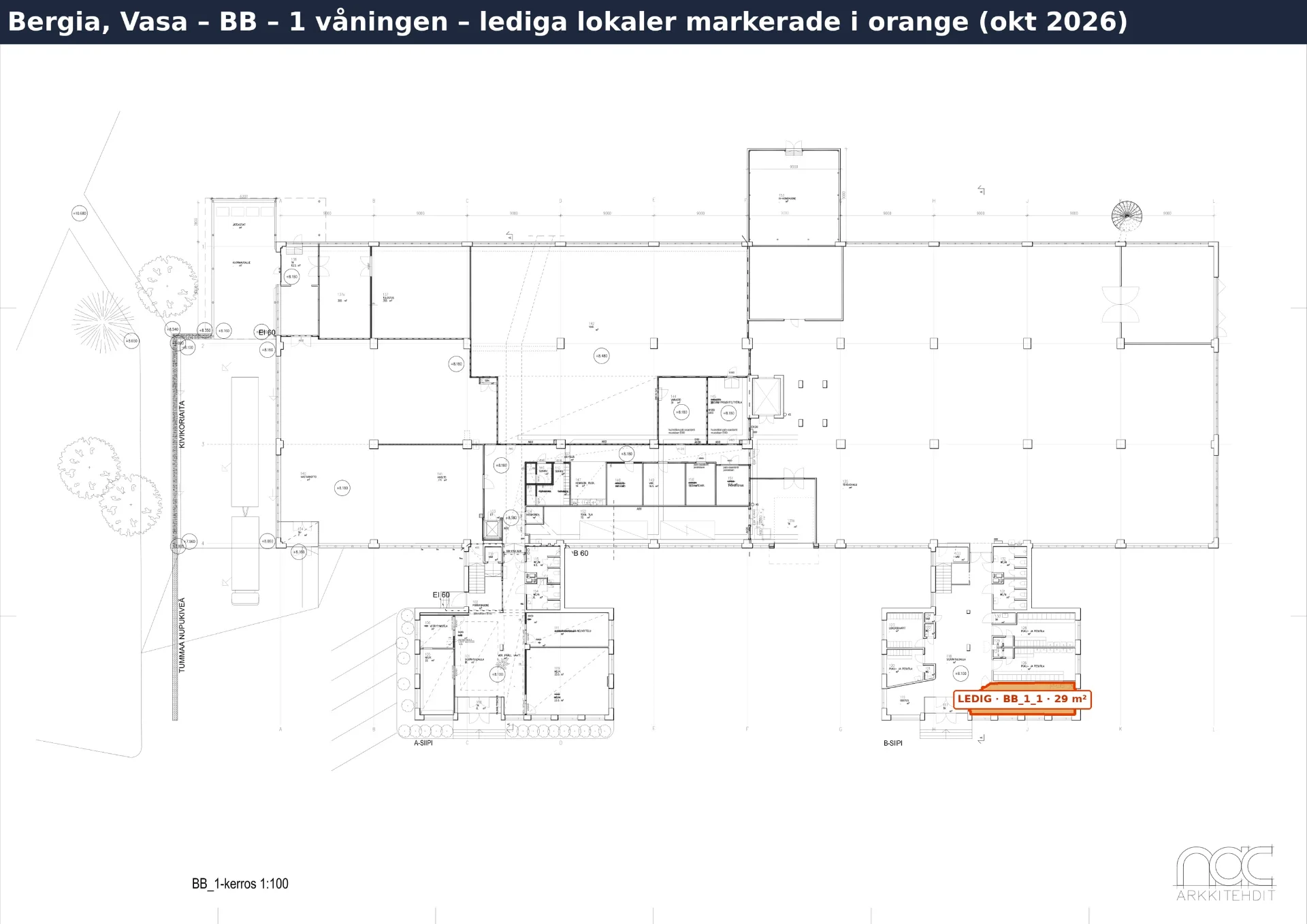 Planritning – BB_1_1 – kontor, 29 m²