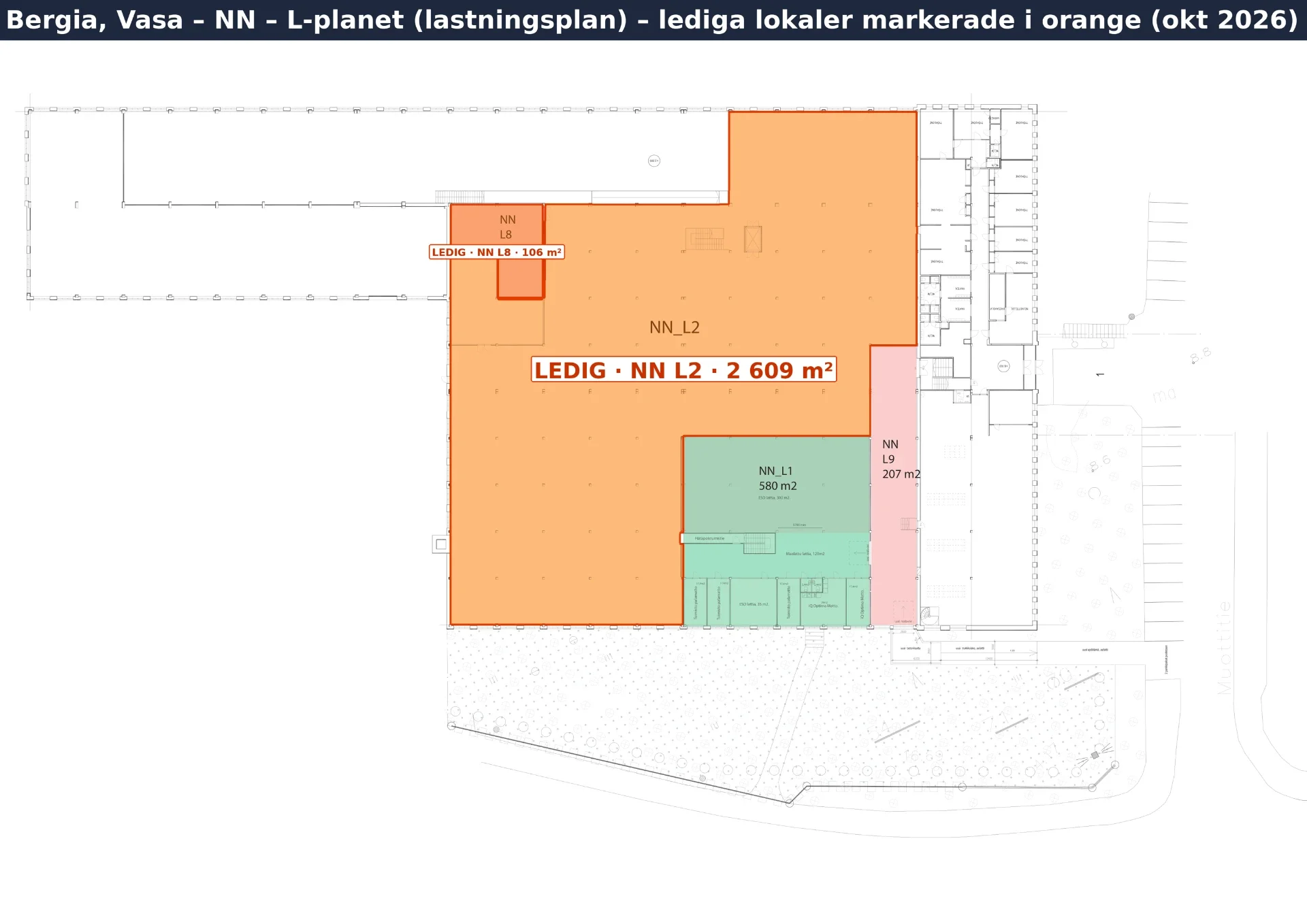 Floor plan – NN L2 – warehouse, logistics, workshop, 2 609 m²