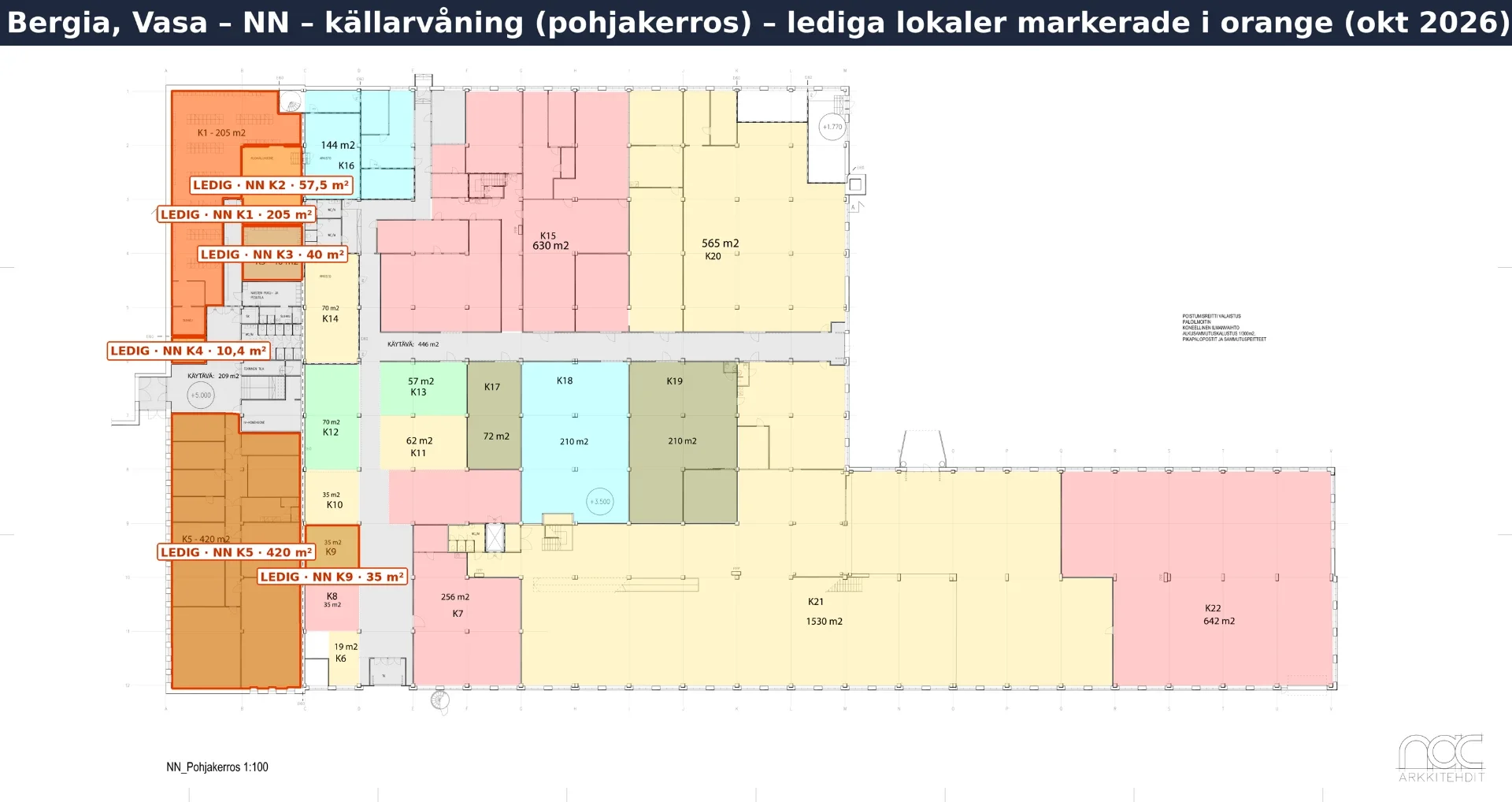 Planritning – NN K5 – lager eller verkstad, 420 m²